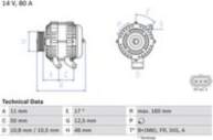 Ģenerators 0 986 044 701 BOSCH