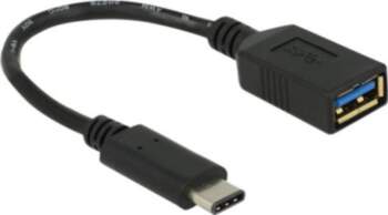 Delock 15cm USB-C Adapter, Black