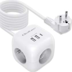 Qoltec 3-Pin Socket 16A White 2m