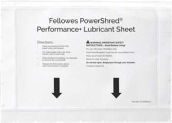Fellowes Powershred Performance + Lubricant Sheet