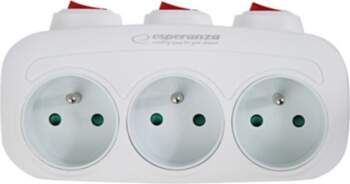 Esperanza ELK307W 3-Socket White Electrical Splitter