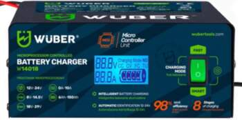 Microprocessor-controlled car battery charger 10 A