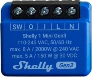 Shelly 1 Mini Gen3 Controller, WiFi/Bluetooth