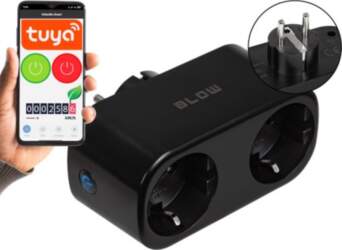 BLO Black WiFi-controlled Double Smart Socket
