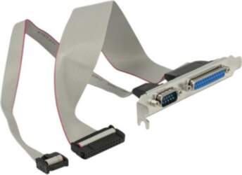 Delock 30cm Serial/Parallel Panel Silver