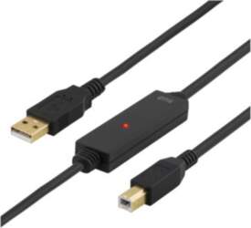 DELTACO 10m USB Cable Black