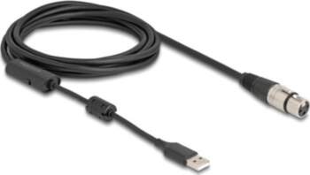 Delock Microphone Cable 3m Black Silver