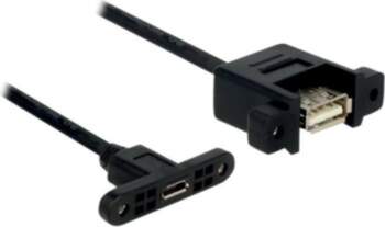 Delock Panel-mount USB Cable 1m Black