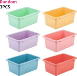 3/6pcs Colorful Plastic Desktop Storage Boxes