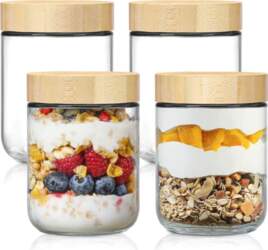 4 pack 16oz Overnight Oats Containers