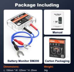ANCEL BM200 12V Battery Monitor Wireless