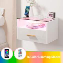 Bedside Table With 1 Drawer 3-Tier