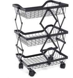 Black 3/4/5 Tier Folding Kitchen Rack
