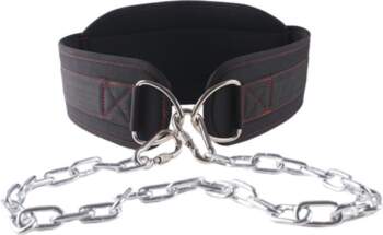 Black thick dip belt for weightlifting