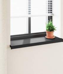 Black Window Sill with Wood Grain
