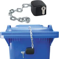 Chain lock closure for garbage container