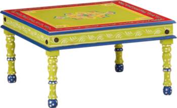 Coffee Table Green Hand Painted Solid