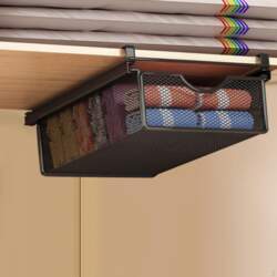 Hanging Pullout Drawer Basket, Wire Mesh