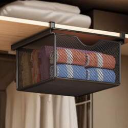 Hanging Pullout Drawer Basket, Wire Mesh