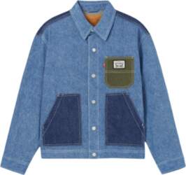 Levis Casual Comfortable Color Block Single-Breasted