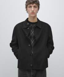 Massimo Dutti Short Wool Blend Overshirt