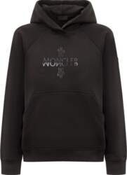 Moncler Logo Print Hooded Pullover Long