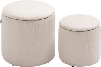 Ottoman Stool, Set of Two, with