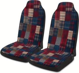 Plaid Pattern Designed Car Seat Cover