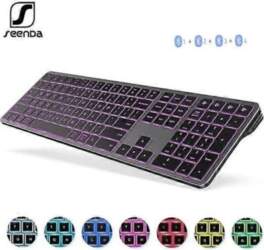 SeenDa Backlit Bluetooth Keyboard Multi-Device Rechargeable