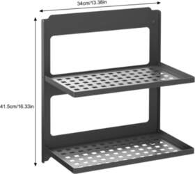 Shelf Black Iron 2-Tier Table Storage
