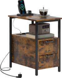 Side Table with Charging Station, USB