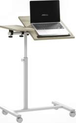 Side Table with Wheels Adjustable Height