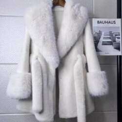 Slim Long Large Fur Collar Faux