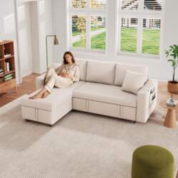 Sofa bed with sleep function, L-shaped