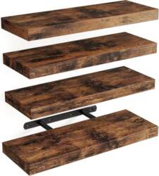 Solid Wood Wall Shelf Kitchen Bathroom