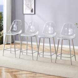 Transparent Bar Stool Set, Pack of