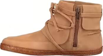 UGG Leather Round Toe Lace-Up Flat