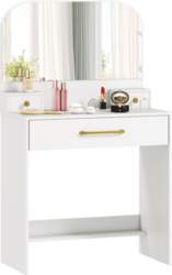 Vanity Table with Mirror, Compact Vanity