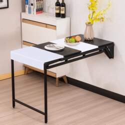 Wall-Mounted Convertible Dining Table & Bookshelf