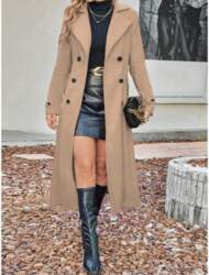 Womens Wool Blend Long Coat 2026