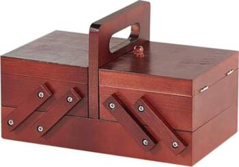 Wooden Foldable Sewing Box Thread Scissors