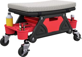 Workshop Stool with Wheels, Storage Tray