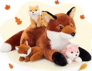 4Pcs Fox Plush Set 22 Inch