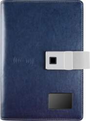 A5 Leather Fingerprint Lock Notebook LED
