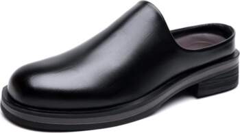 Backless Man Mules Half Slippers Leather