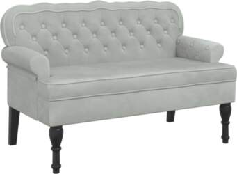 Bench with Backrest Light Grey 119