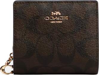 Coach Snap Wallet Monogram Foldable Coated
