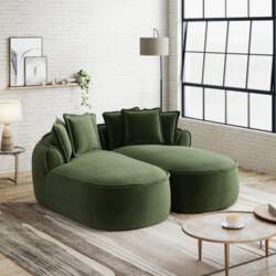 Comfortable Chenille Cloud Double Sofa, frameless