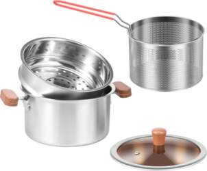 Deep Fryer Pot Stainless Steel Steamer