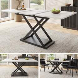 Dining Table Telescopic (120-160×80cm), Extendable, Space-Saving
